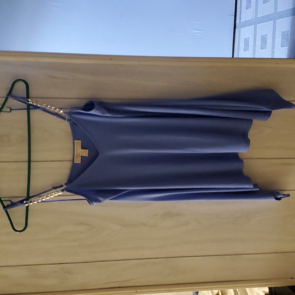 NWT MICHAEL KORS ASYMMETRICAL TOP, XS, CREW BLUE